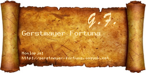 Gerstmayer Fortuna névjegykártya